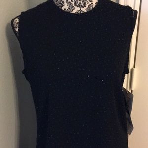 NWT Black Knit Beaded Top - Medium